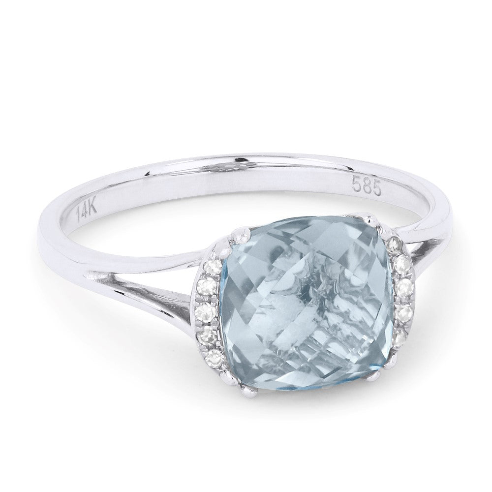 Madison L 14K White Gold Aquamarine Oval Ring - style R1072AQW