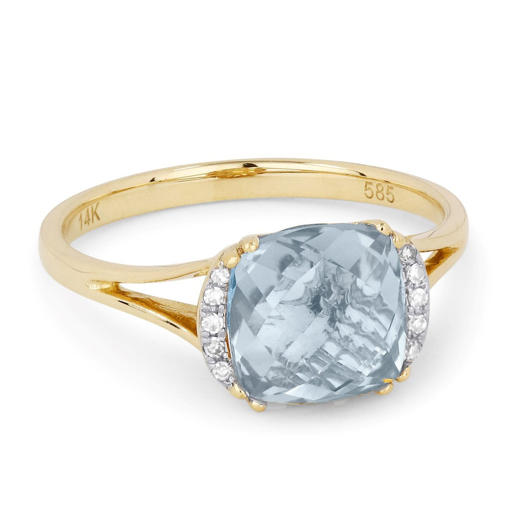 Madison L 14K Yellow Gold Aquamarine Oval Ring - style R1072AQY