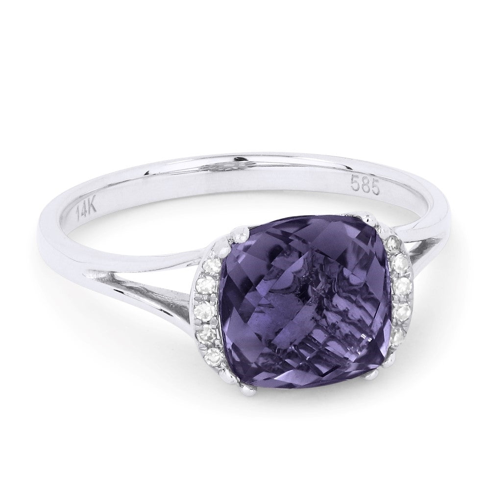 Madison L 14K White Gold Created Alexandrite Oval Ring - style R1072AXW
