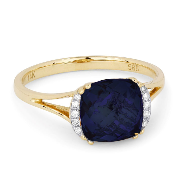 Madison L 14K Yellow Gold Created Sapphire Oval Ring - style R1072BCY