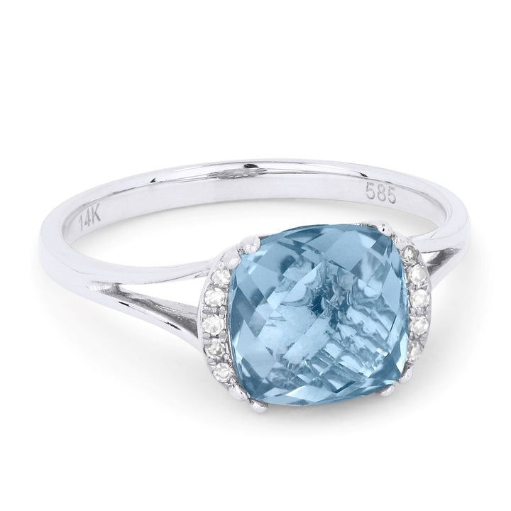Madison L 14K White Gold Blue Topaz Oval Ring - style R1072BTW