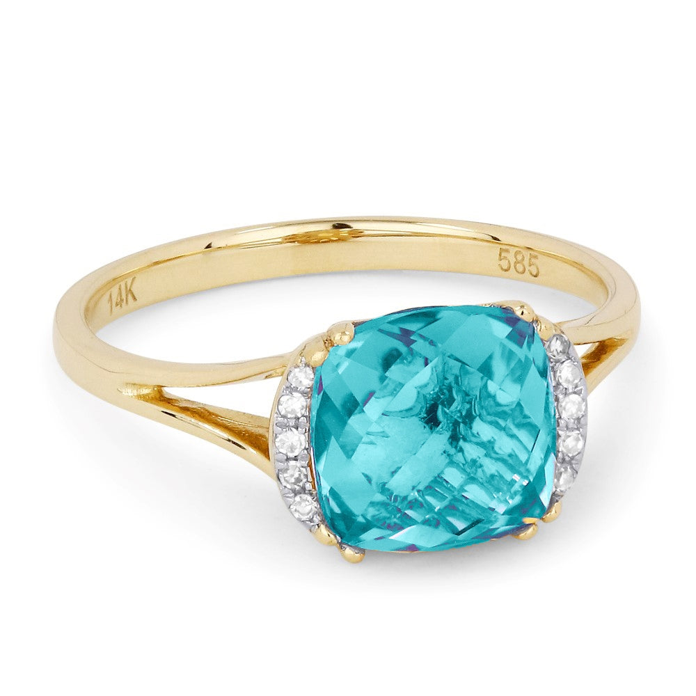 Madison L 14K Yellow Gold Created Tourmaline Paraiba Oval Ring - style R1072CPARY