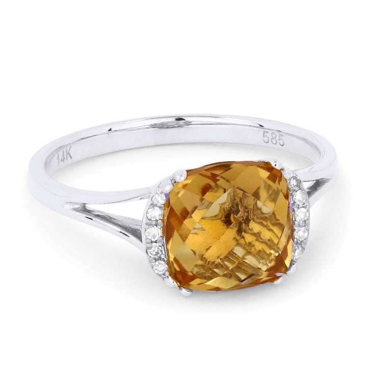 Madison L 14K White Gold Citrine Oval Ring - style R1072CTW