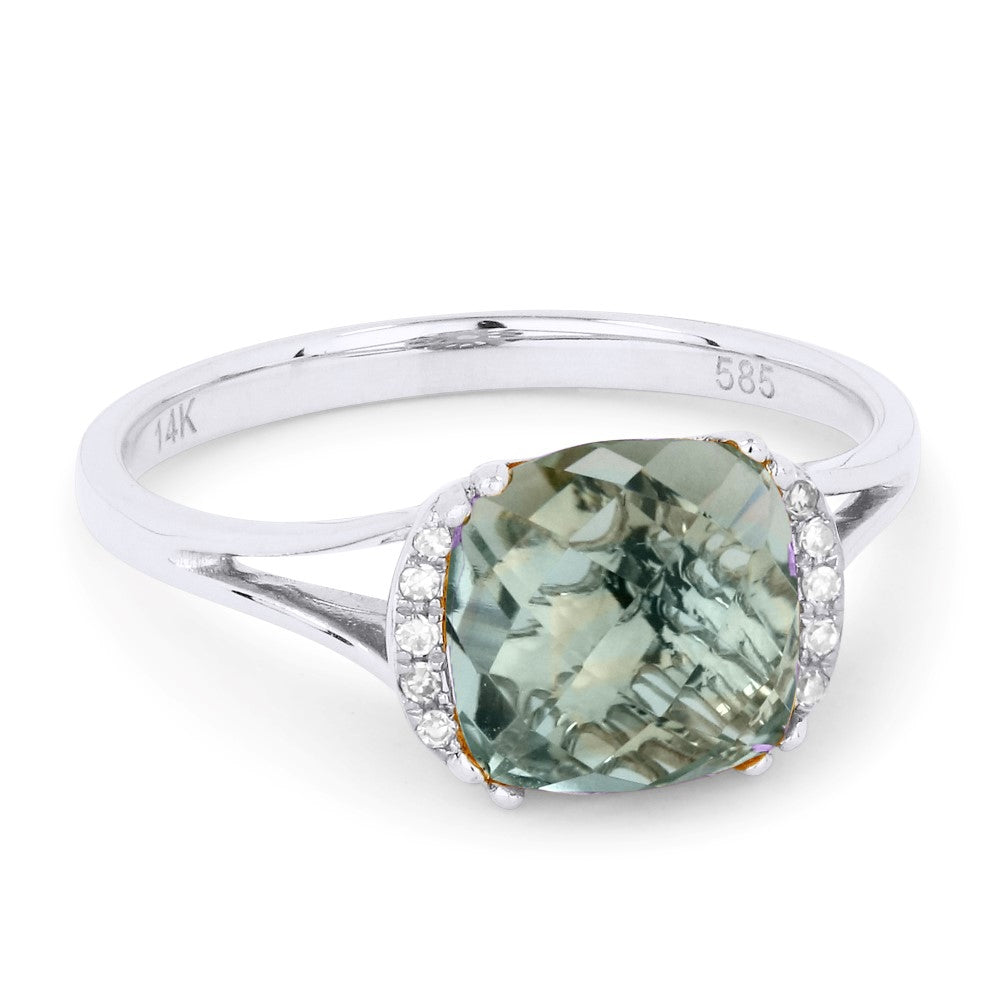 Madison L 14K White Gold Green Amethyst Oval Ring - style R1072GAMW