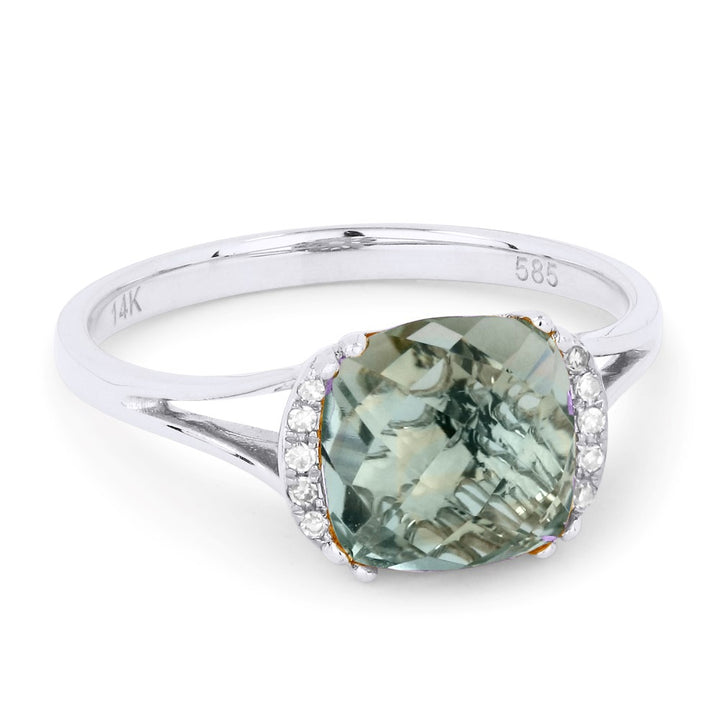 Madison L 14K White Gold Green Amethyst Oval Ring - style R1072GAMW