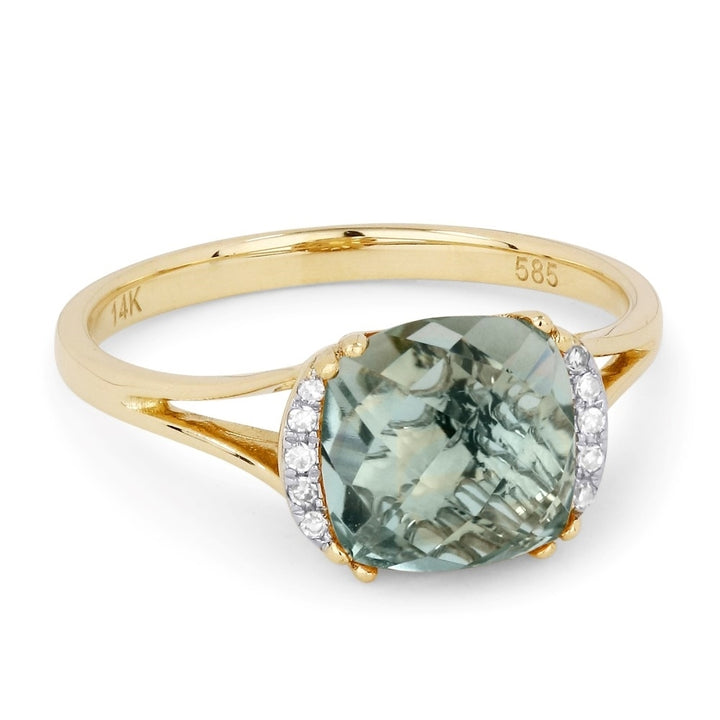 Madison L 14K Yellow Gold Green Amethyst Oval Ring - style R1072GAMY