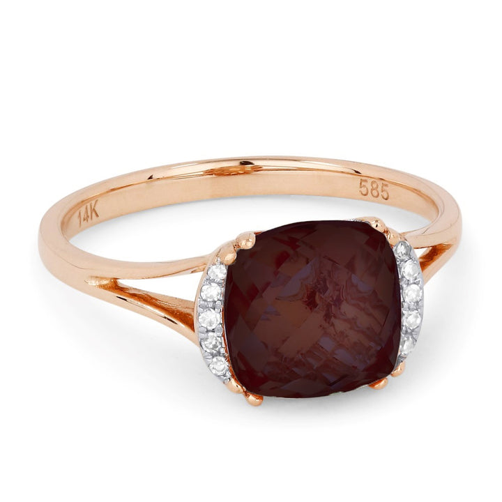 Madison L 14K Rose Gold Garnet Oval Ring - style R1072GAP
