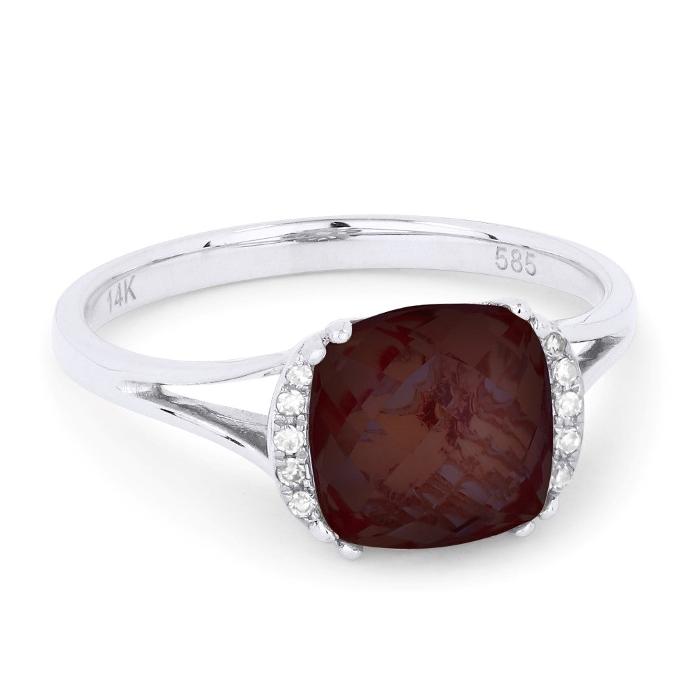 Madison L 14K White Gold Garnet Oval Ring - style R1072GAW