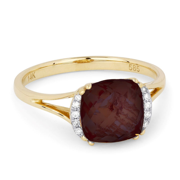 Madison L 14K Yellow Gold Garnet Oval Ring - style R1072GAY