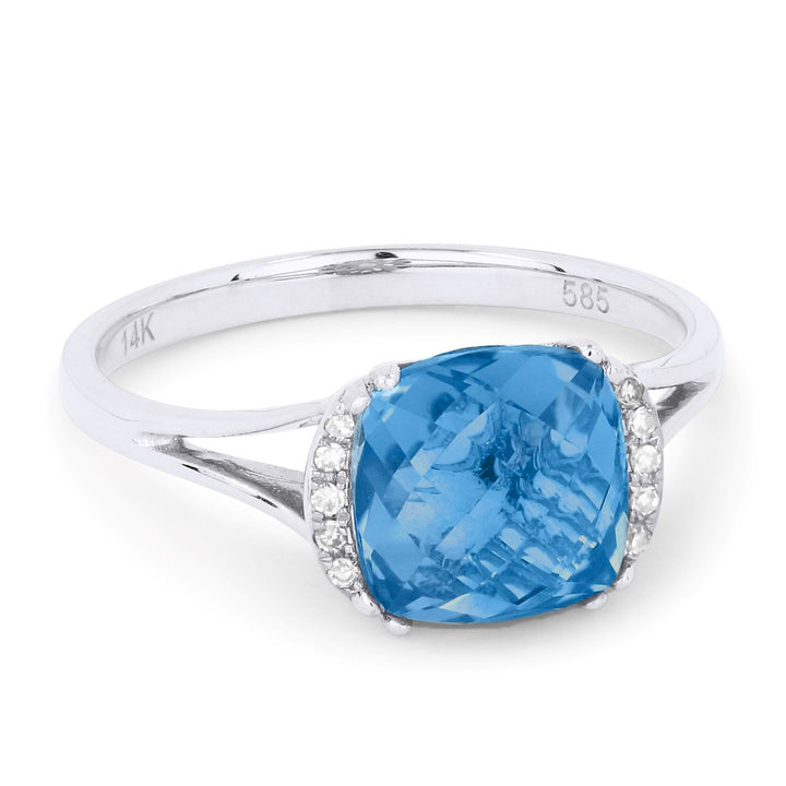Madison L 14K White Gold London Blue Topaz Oval Ring - style R1072LBTW