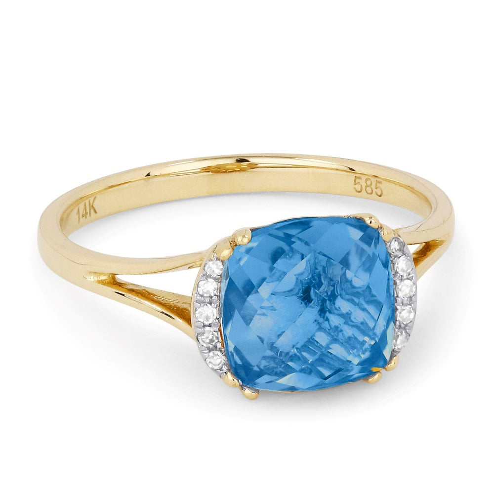 Madison L 14K Yellow Gold London Blue Topaz Oval Ring - style R1072LBTY