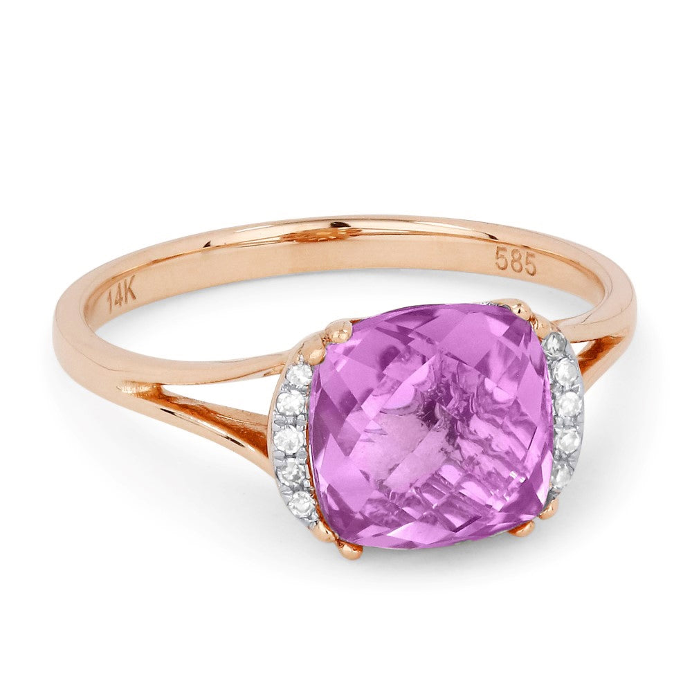 Madison L 14K Rose Gold Created Pink Sapphire Oval Ring - style R1072PCP