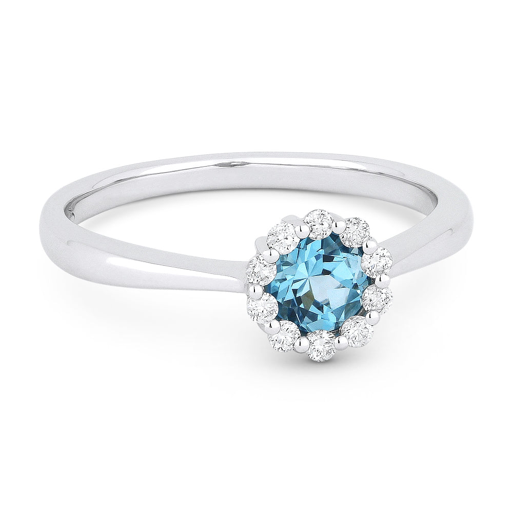 Madison L 14K White Gold Blue Topaz Round Ring - style R1073BTW