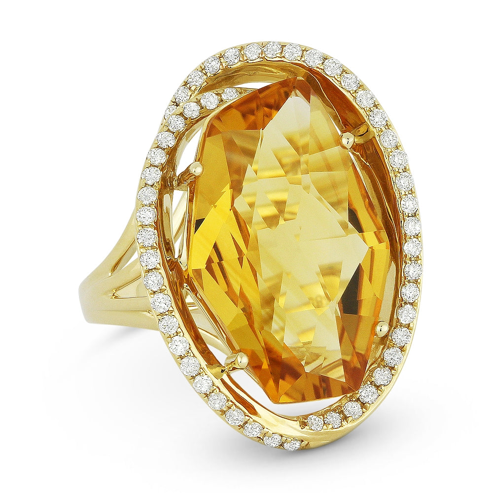 Madison L 14K Yellow Gold Citrine Oval Ring - style R1074CTY