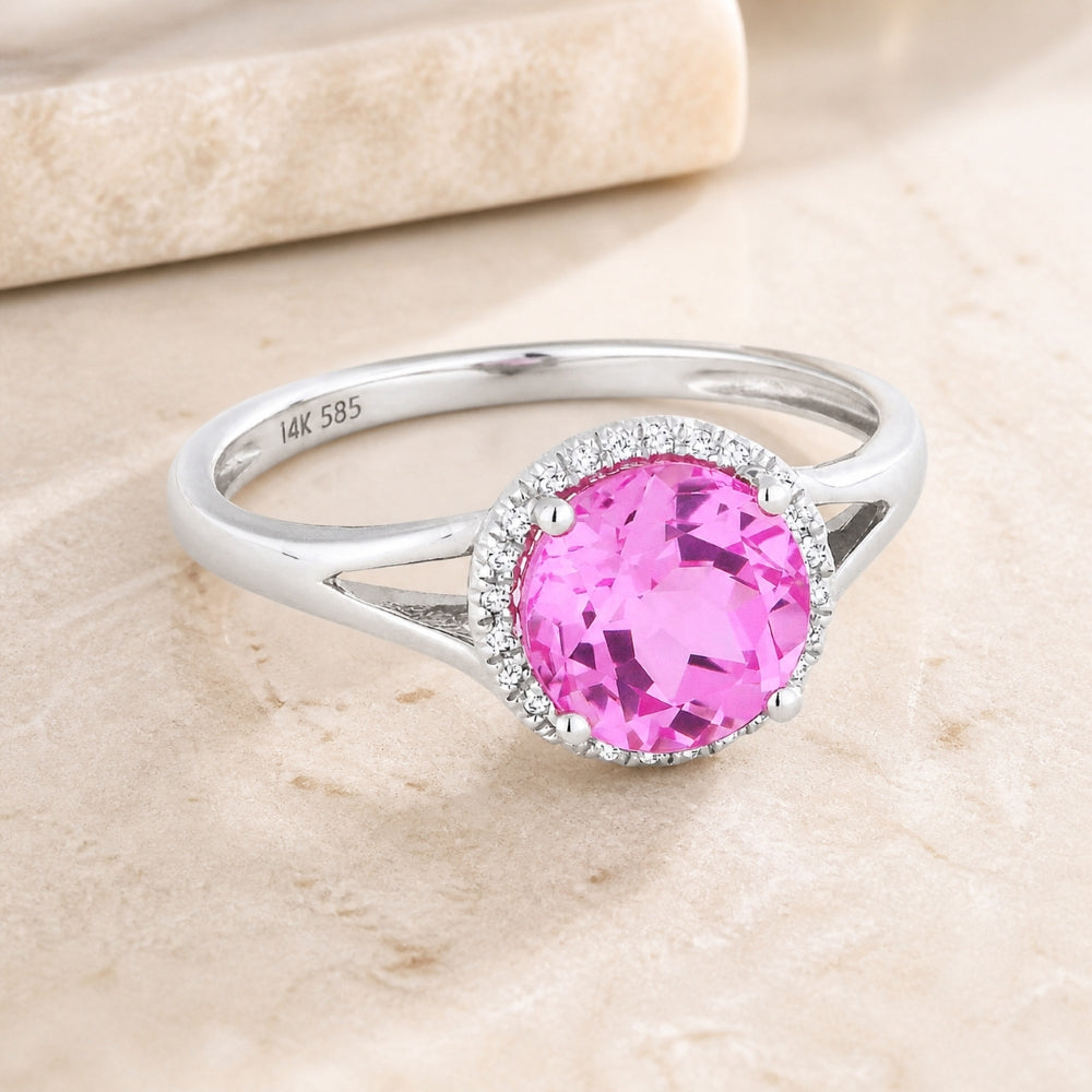 R1075 - 14K Gold Round Ring