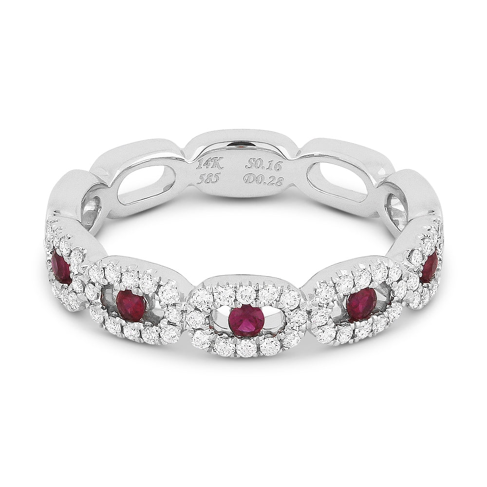 Madison L 14K White Gold Ruby Stackable Ring - style R1076RUW