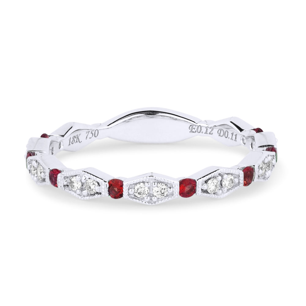 Madison L 18K White Gold Ruby Stackable Ring - style R1109RUW