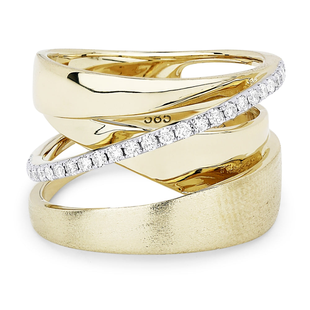 Madison L 14K Yellow Gold Diamond Cocktail Ring - style R1124Y