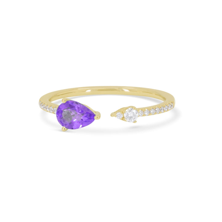Madison L 14K Yellow Gold Amethyst Ring - style R1136AMY