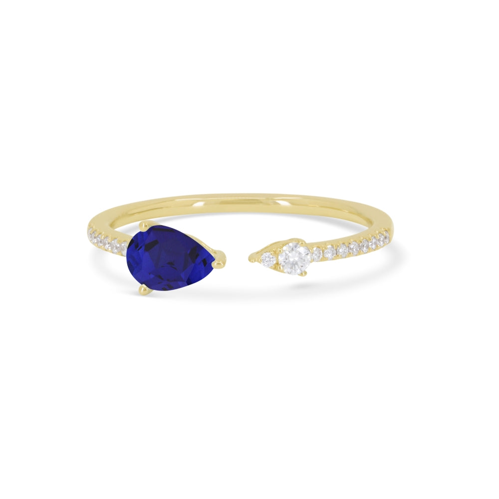 Madison L 14K Yellow Gold Created Sapphire Ring - style R1136BCY