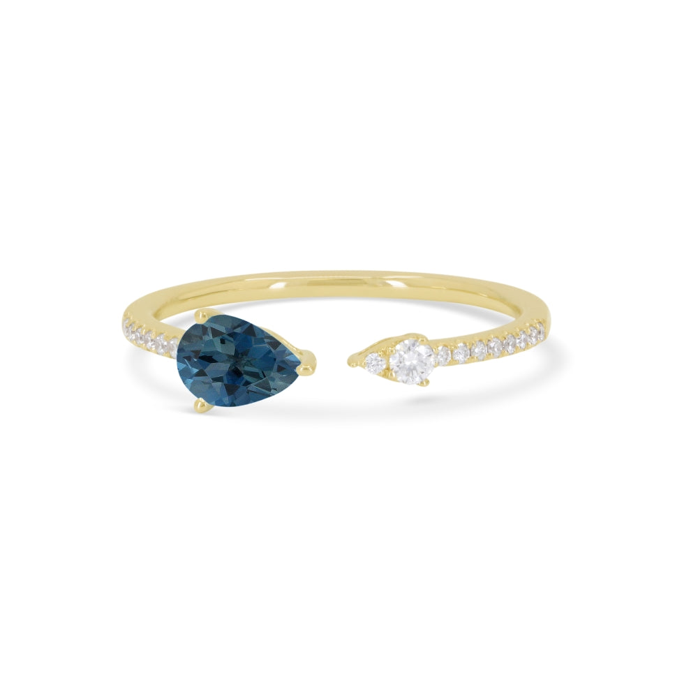 Madison L 14K Yellow Gold London Blue Topaz Ring - style R1136LBTY