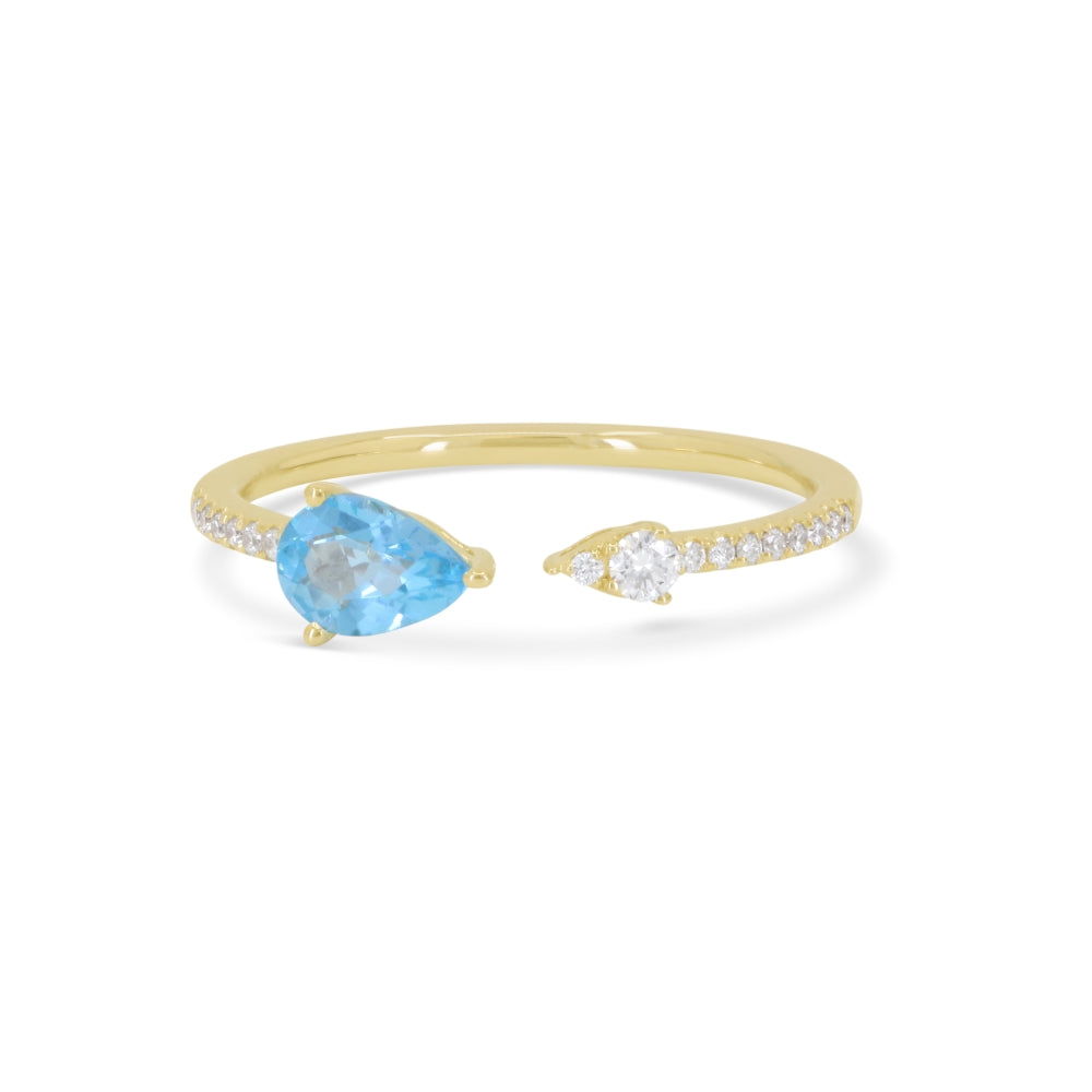 Madison L 14K Yellow Gold Swiss Blue Topaz Ring - style R1136SWBTY