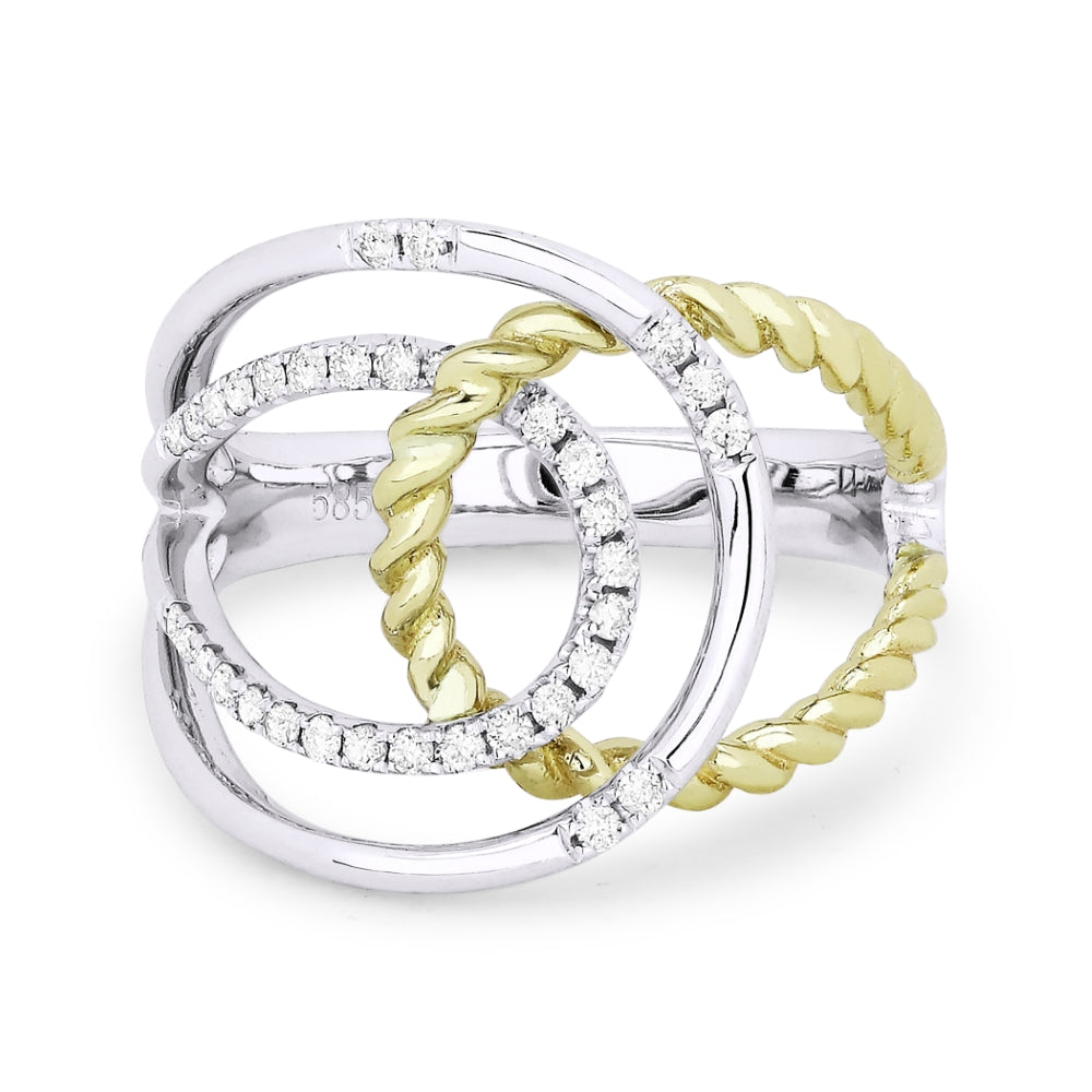 Madison L 14K Two Tone Gold Diamond Cocktail Ring - style R1138WY