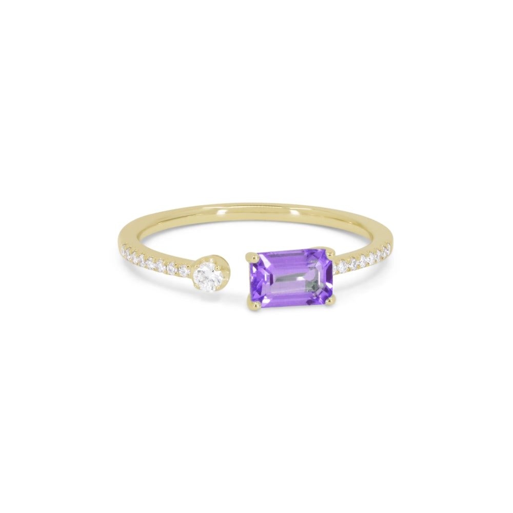 Madison L 14K Yellow Gold Amethyst Ring - style R1140AMY