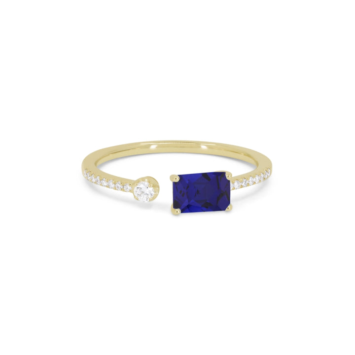 Madison L 14K Yellow Gold Created Sapphire Ring - style R1140BCY
