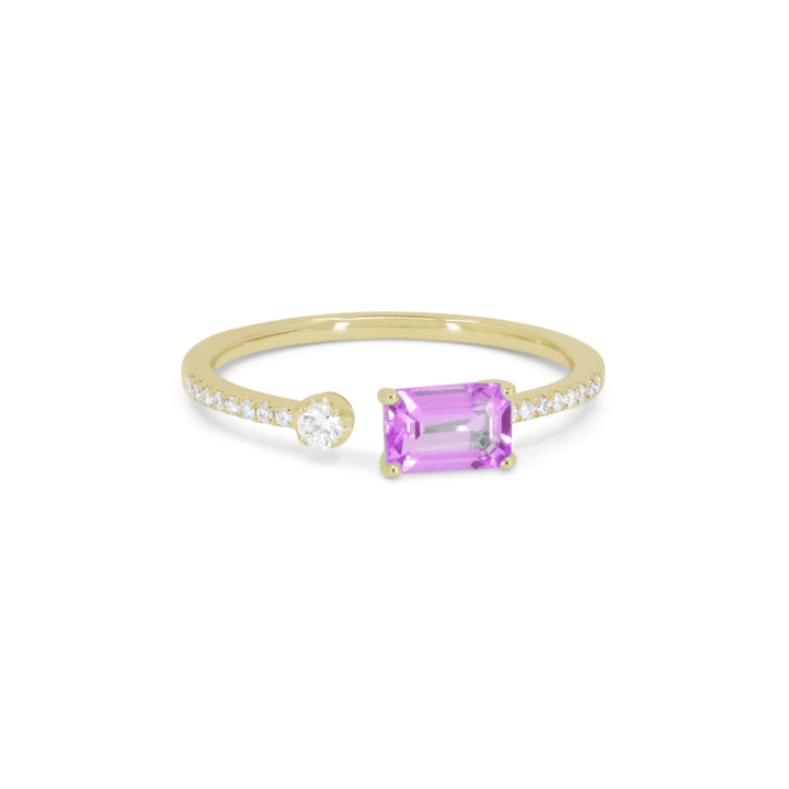 Madison L 14K Yellow Gold Created Pink Sapphire Ring - style R1140PCY