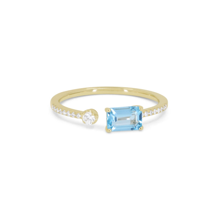 Madison L 14K Yellow Gold Swiss Blue Topaz Ring - style R1140SWBTY
