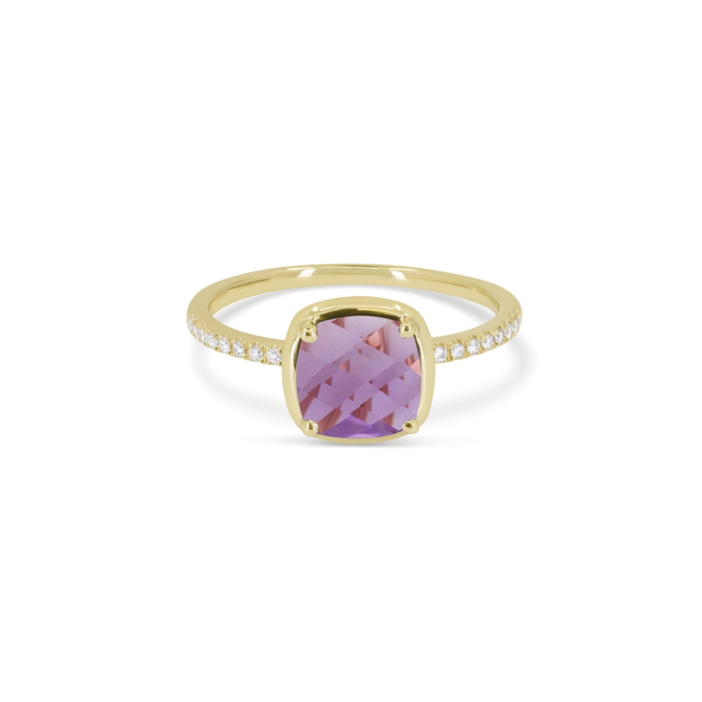 Madison L 14K Yellow Gold Amethyst Ring - style R1144AMY