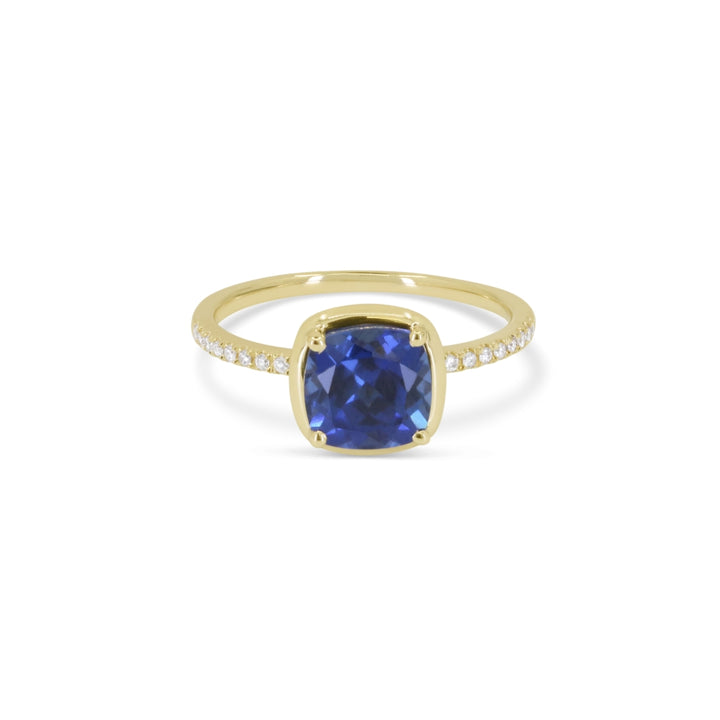 Madison L 14K Yellow Gold Created Sapphire Ring - style R1144BCY
