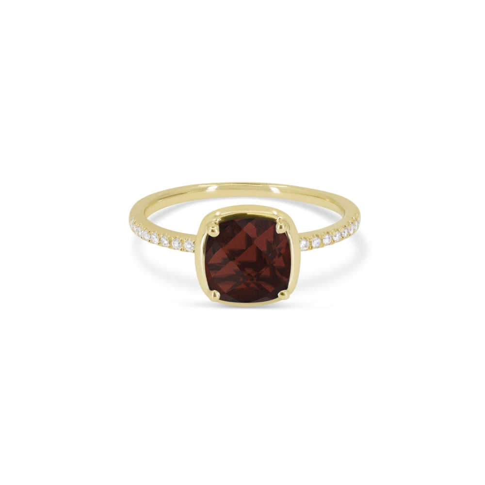Madison L 14K Yellow Gold Garnet Ring - style R1144GAY