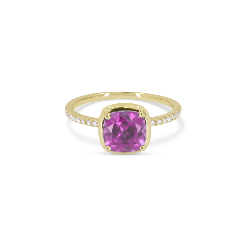Madison L 14K Yellow Gold Created Pink Sapphire Ring - style R1144PCY
