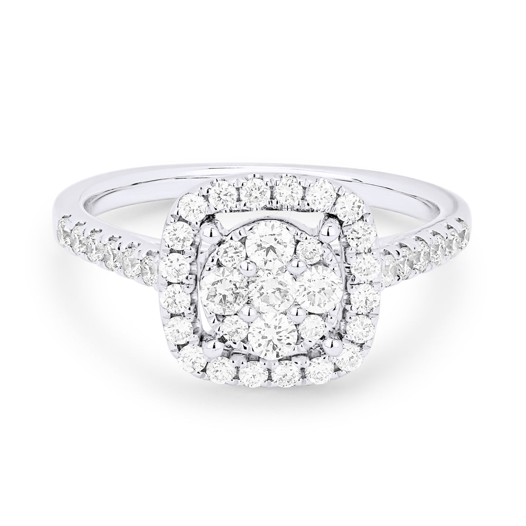 Madison L 14K White Gold Diamond Cushion Ring - style R1153W