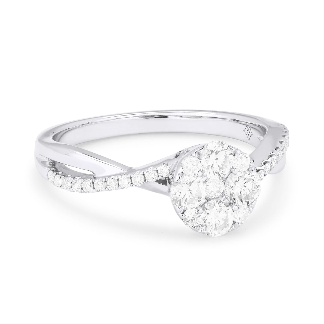 Madison L 14K White Gold Diamond Round Ring - style R1154W