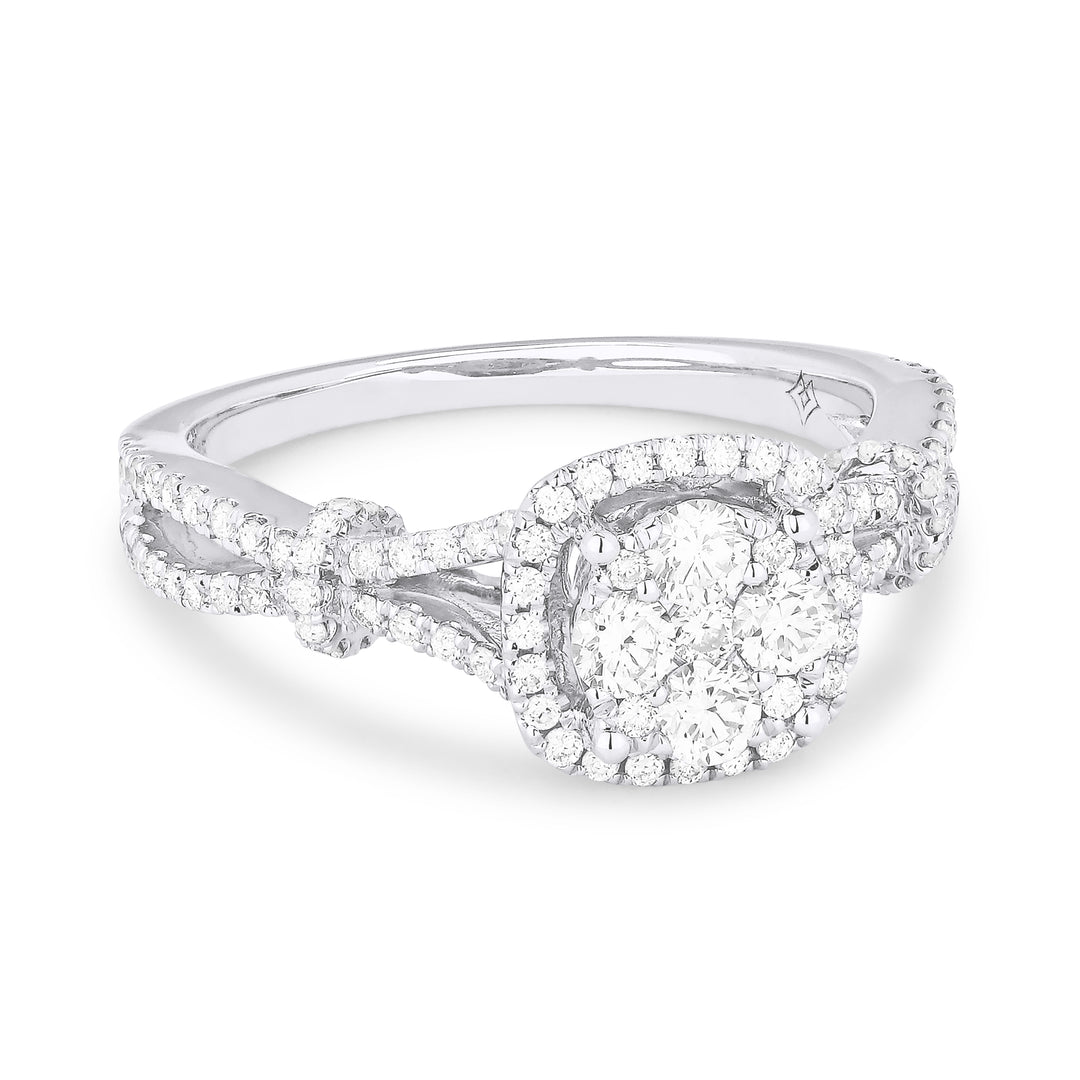 Madison L 14K White Gold Diamond Round Ring - style R1155W