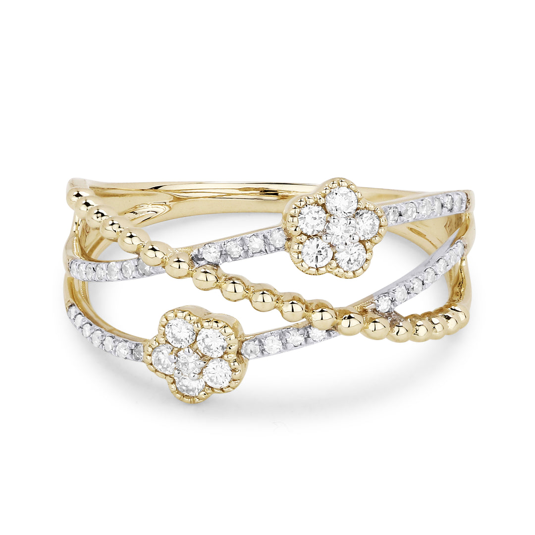 Madison L 14K Yellow Gold Diamond Flower Ring - style R1172Y