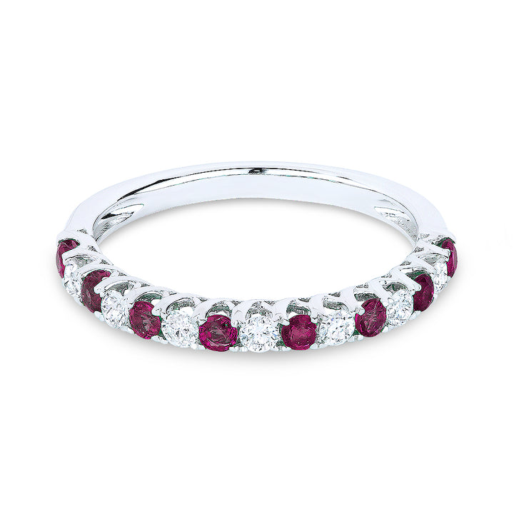 Madison L 18K White Gold Ruby Stackable Ring - style R1175RUW
