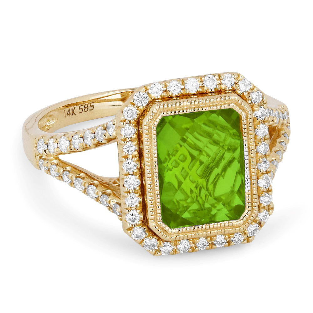 Madison L 14K Yellow Gold Peridot Rectangle Ring - style R1184PRY