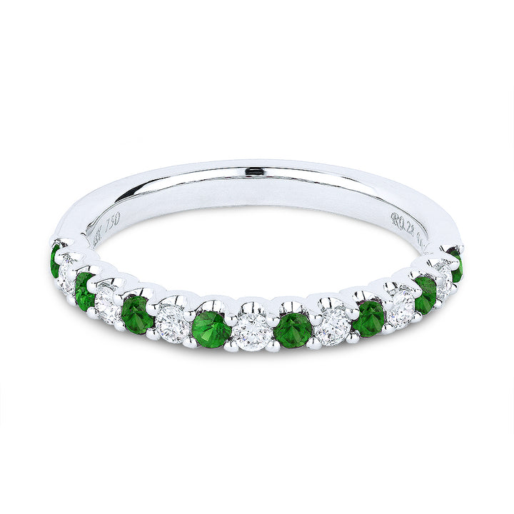 Madison L 14K White Gold Emerald Stackable Ring - style R1206EMW