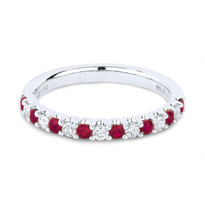 Madison L 14K White Gold Ruby Stackable Ring - style R1206RUW