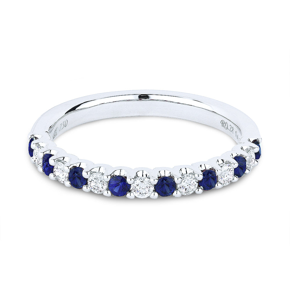 Madison L 14K White Gold Sapphire Stackable Ring - style R1206SAW