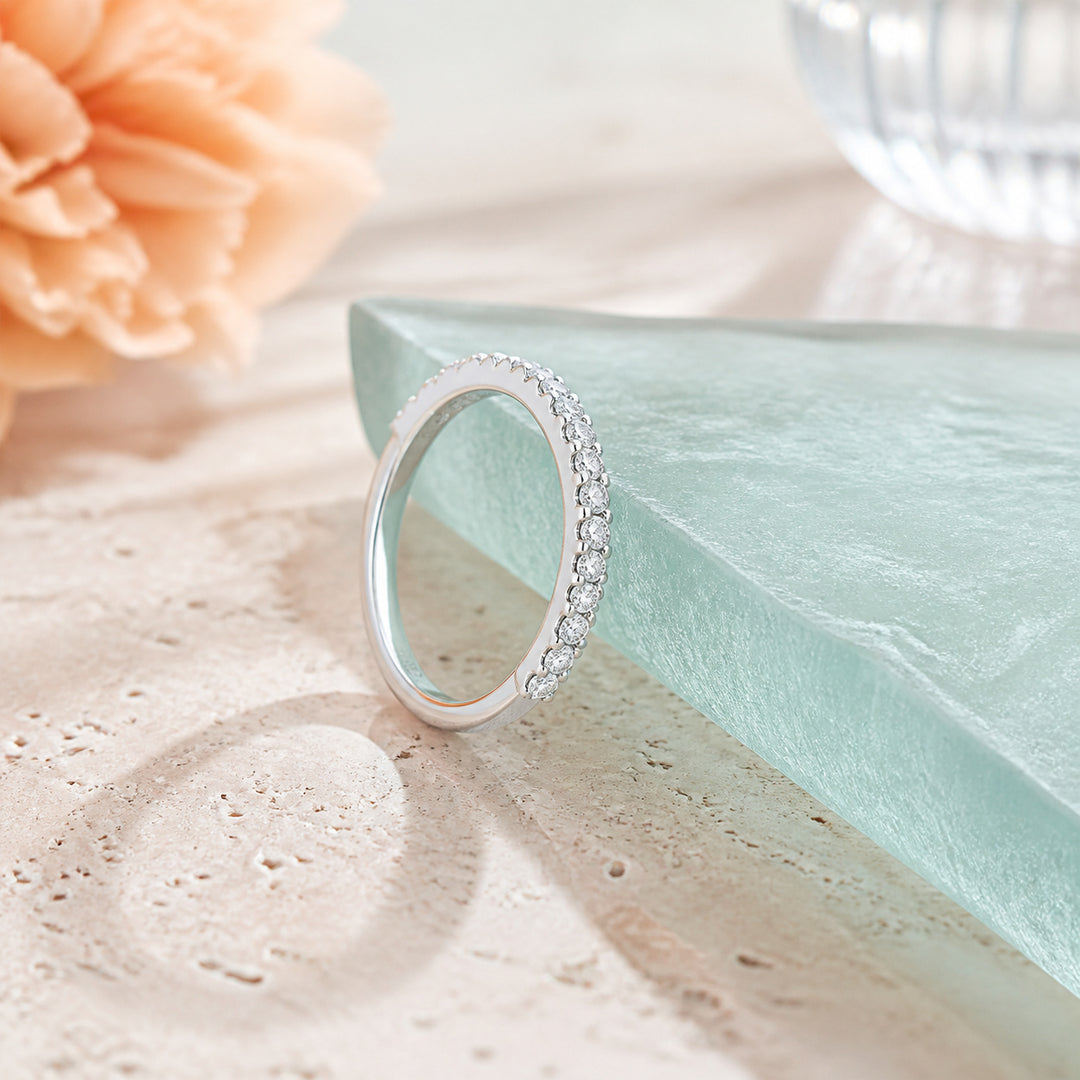 R1206 - 14K Gold Diamond Stackable Ring