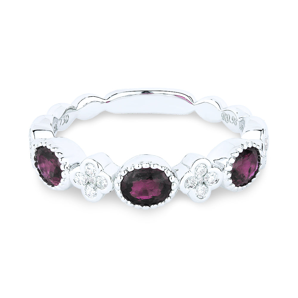 Madison L 14K White Gold Ruby Stackable Ring - style R1215RUW