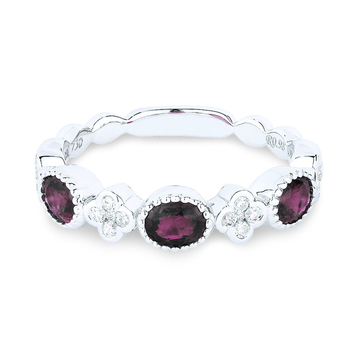Madison L 14K White Gold Ruby Stackable Ring - style R1215RUW