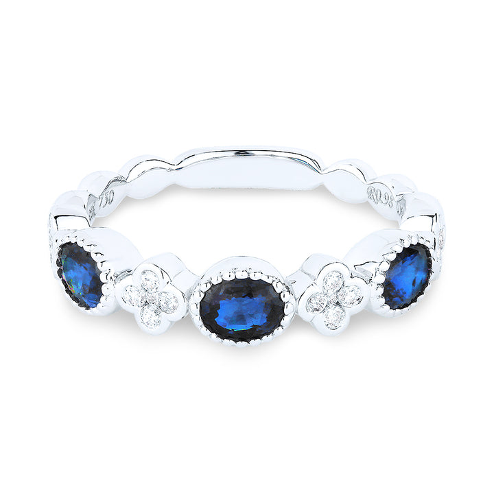Madison L 14K White Gold Sapphire Stackable Ring - style R1215SAW