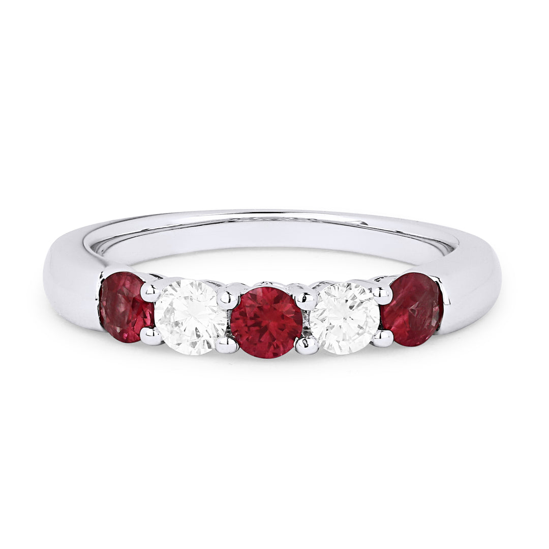 Madison L 14K White Gold Ruby Stackable Ring - style R1224RUW
