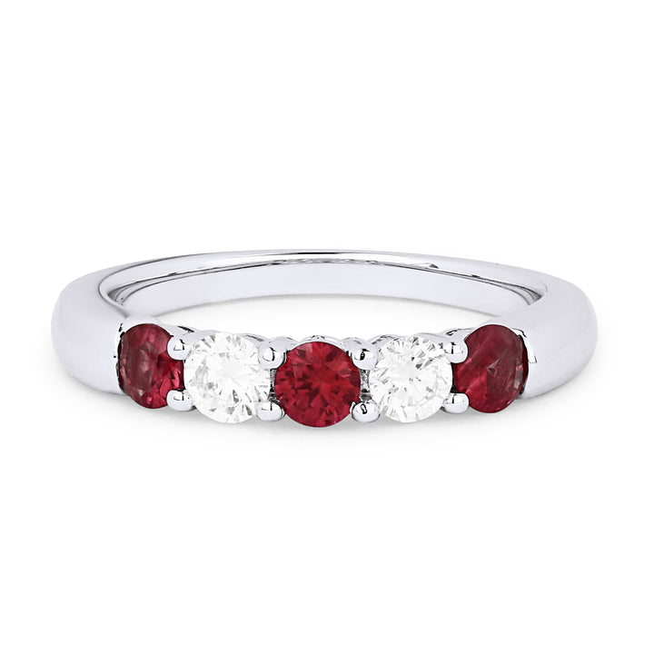 Madison L 14K White Gold Ruby Stackable Ring - style R1224RUW